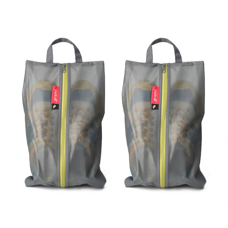 pack all Shoe Bag for Travel, Water-Resistant Shoe Pouch for Gym, Odor-Resistant Soccer Cleats Bag for Sport (Grey, 2-Pack) - Image 1